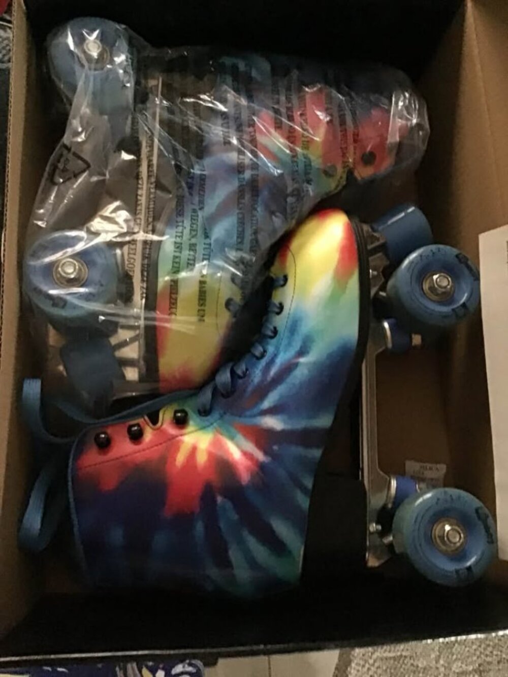 Elite Burst Tie-Dye roller skates. These are womens size 8 (mens 7)